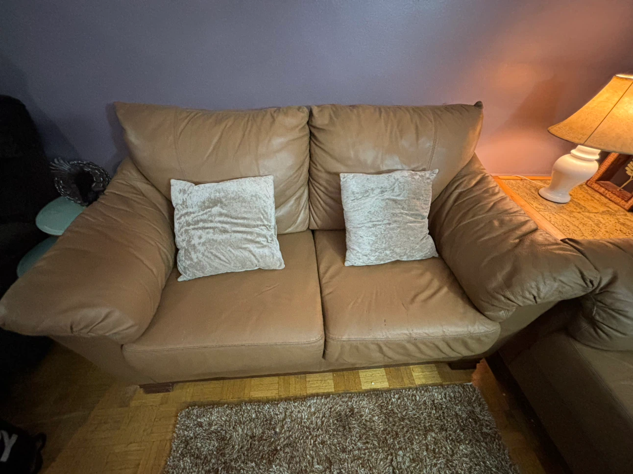 Brown Leather Sofa Set - photo 3