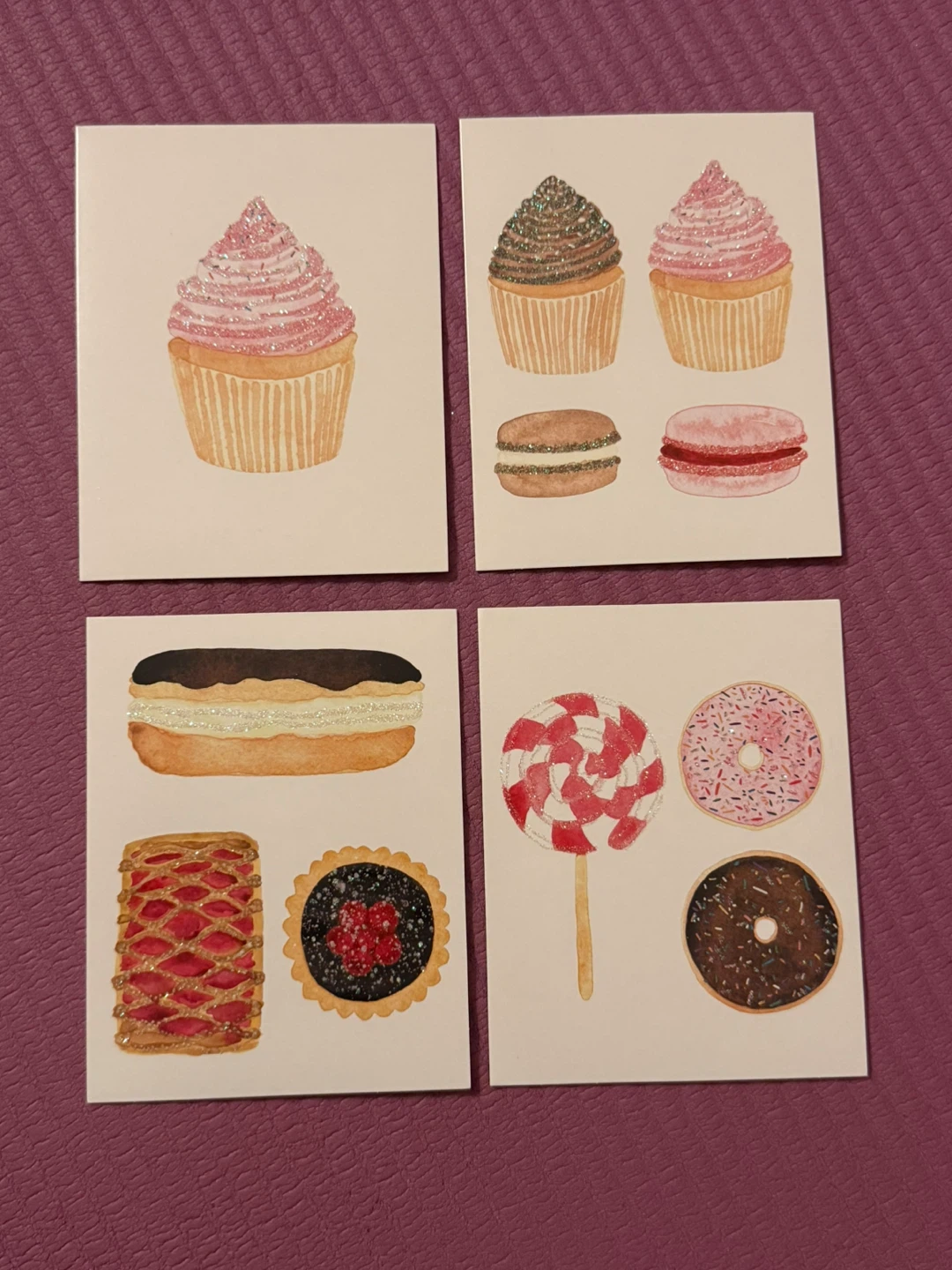 Set of 4 Sweet Treat Greeting Cards with Envelopes - photo 2