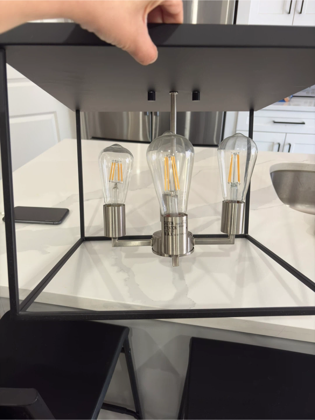 Modern Black Square Flush Mount Ceiling Light - photo 2
