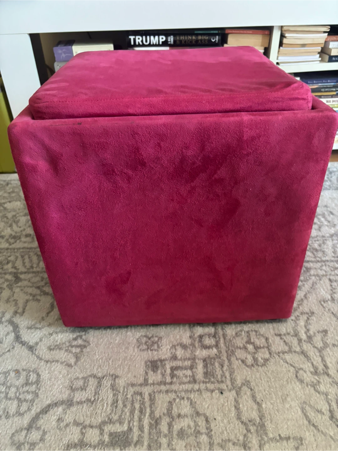 Pink Velvet  Square Storage Ottoman - photo 2
