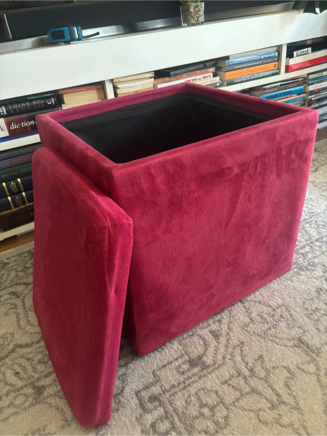 Pink Velvet  Square Storage Ottoman - photo 3