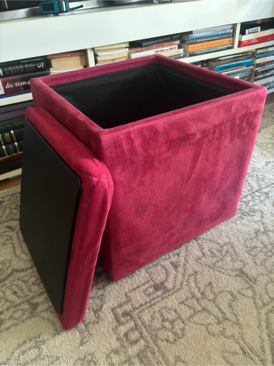 Pink Velvet  Square Storage Ottoman - photo 4