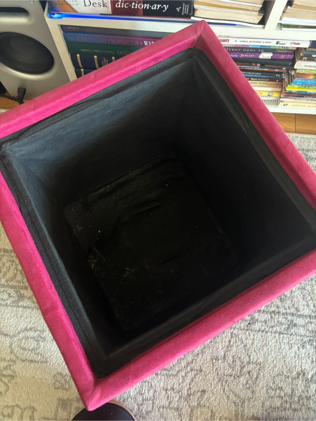 Pink Velvet  Square Storage Ottoman - photo 5