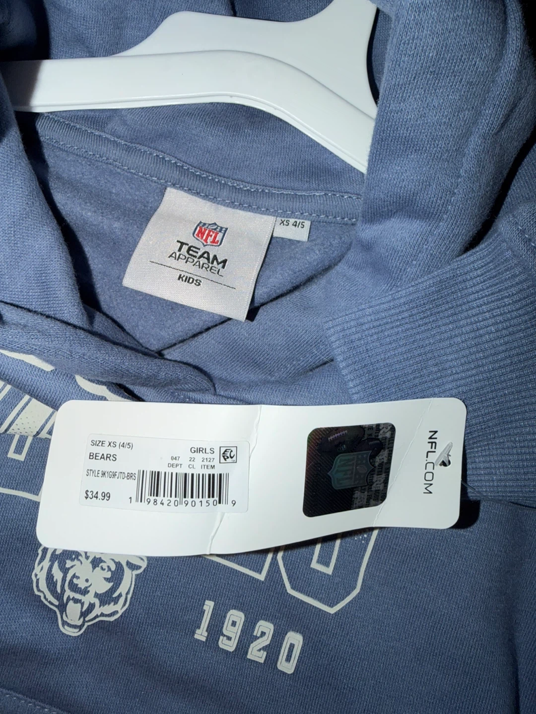 NFL Team Apparel Chicago Bears Hoodie Size XS (4/5) - photo 3
