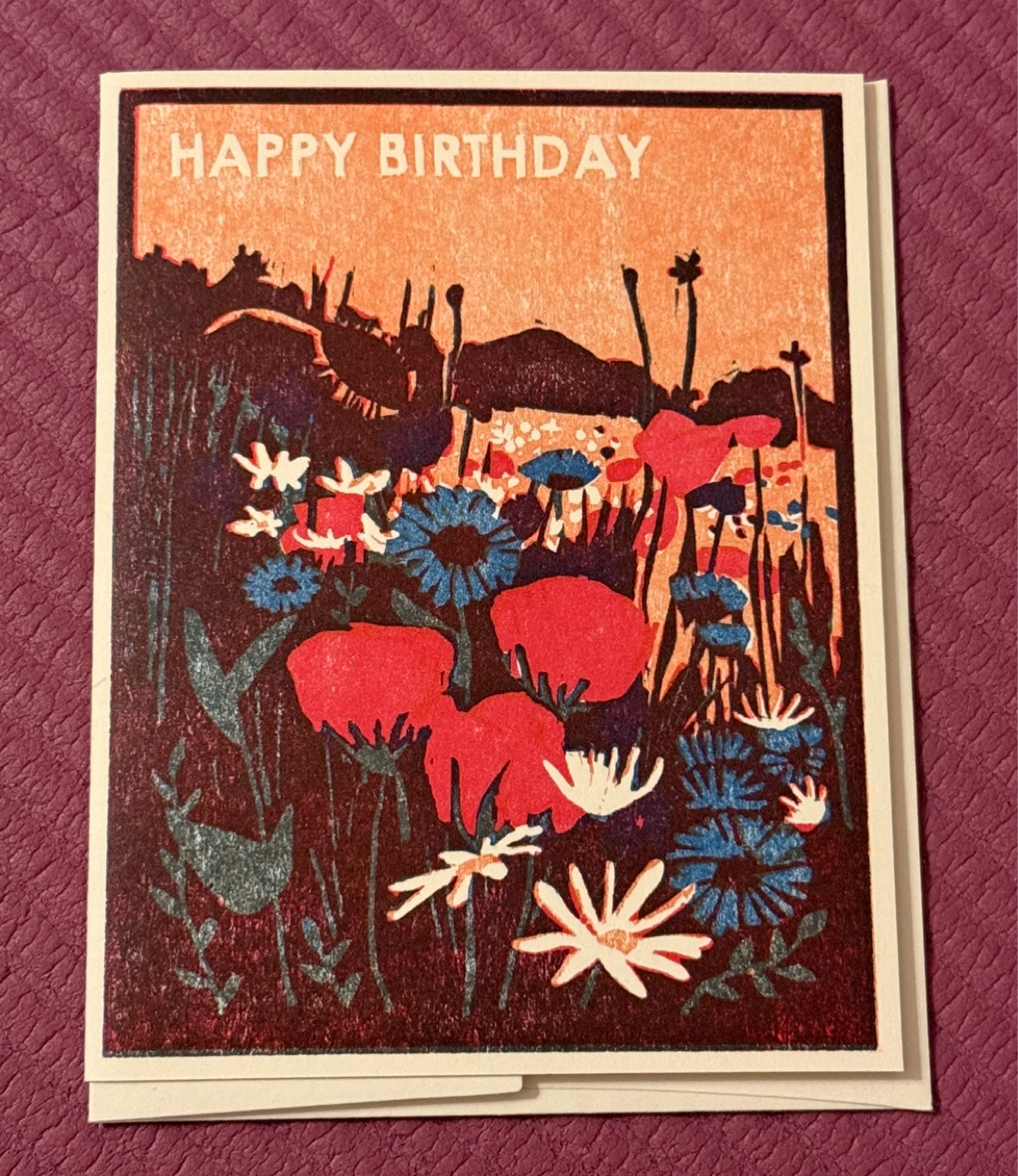 Happy Birthday Card with Floral Design