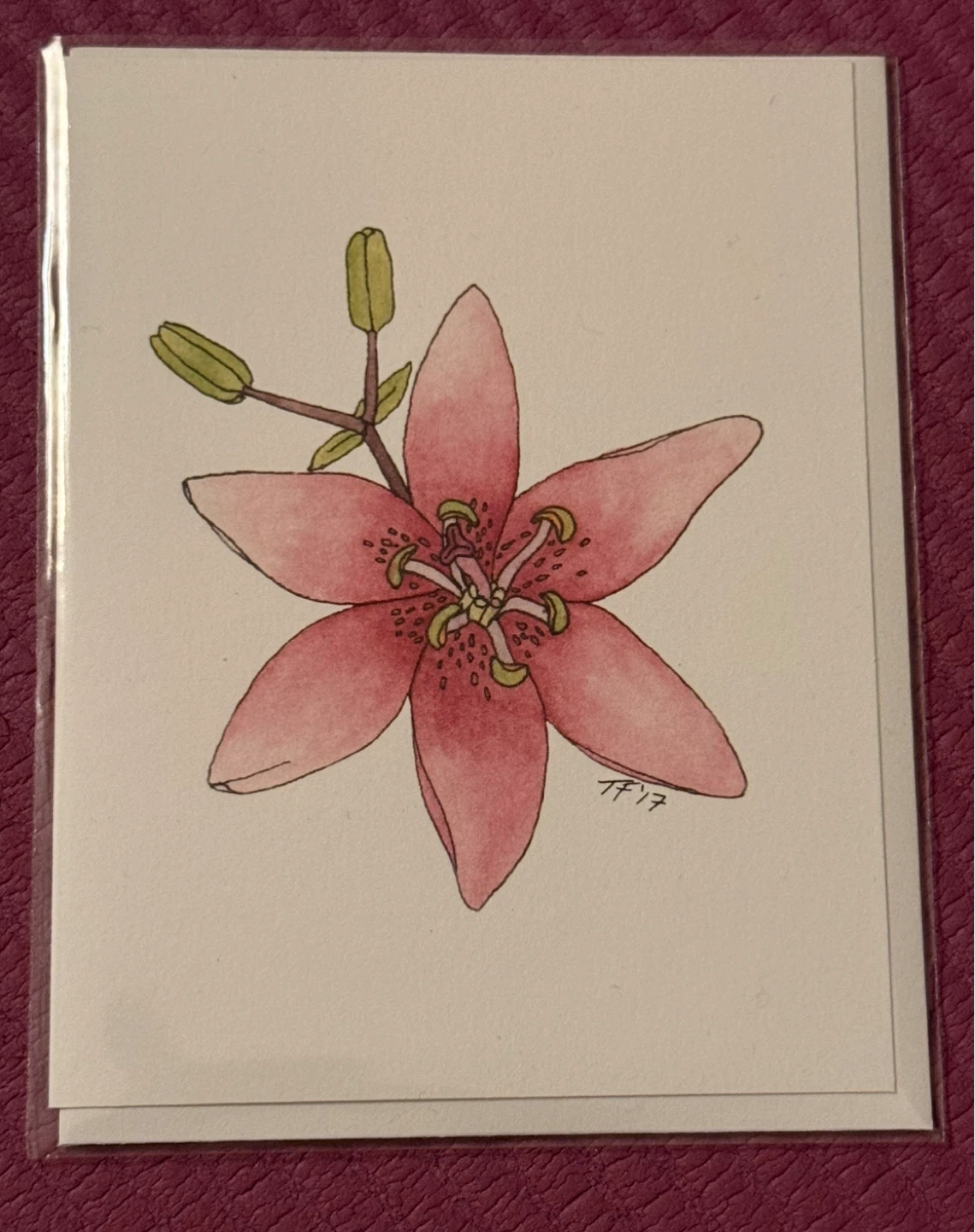 Toute Petite Pink Lily Card