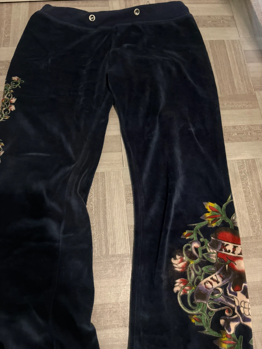 Ed Hardy Navy Velour Tracksuit Set - photo 3