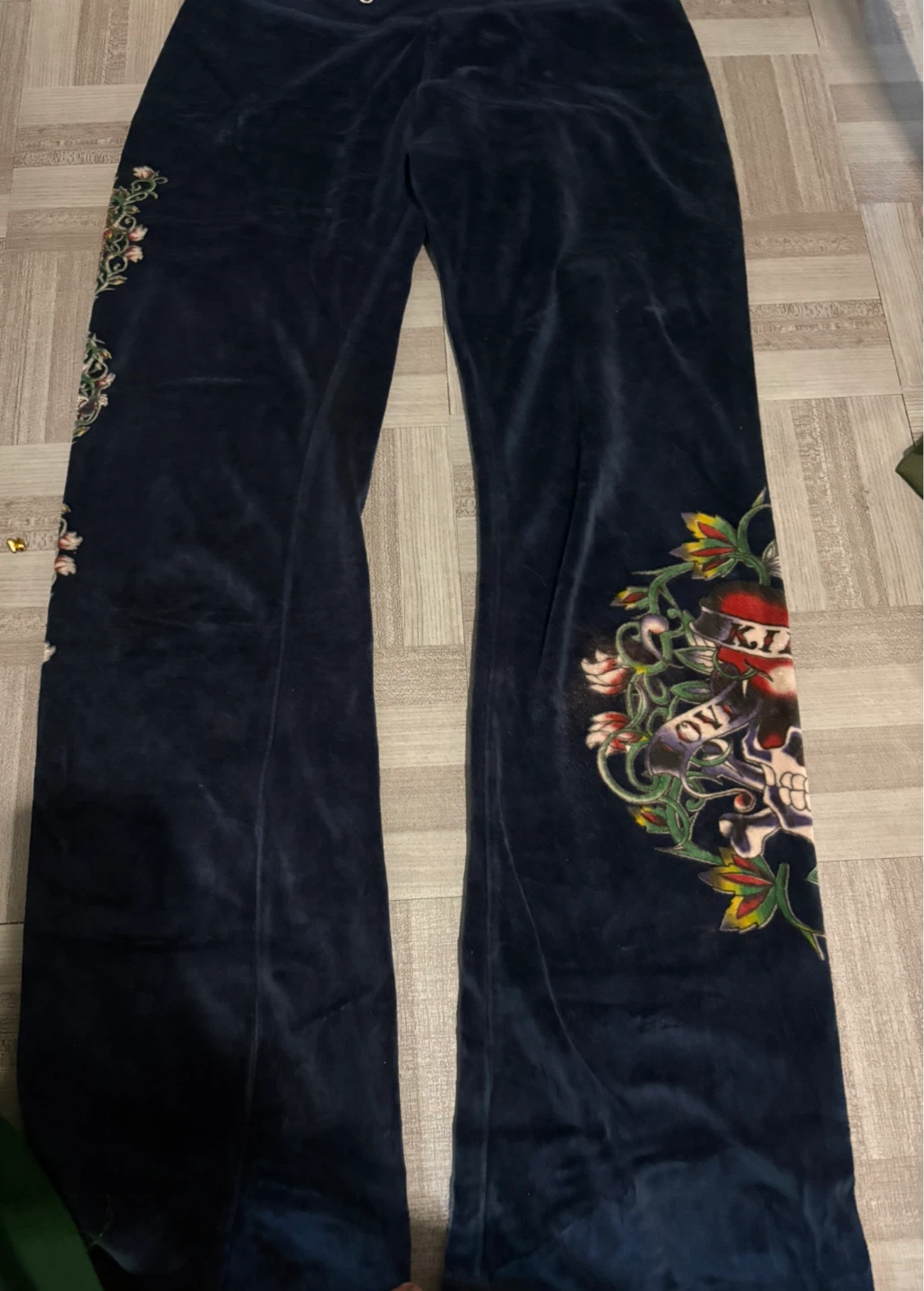 Ed Hardy Navy Velour Tracksuit Set - photo 4