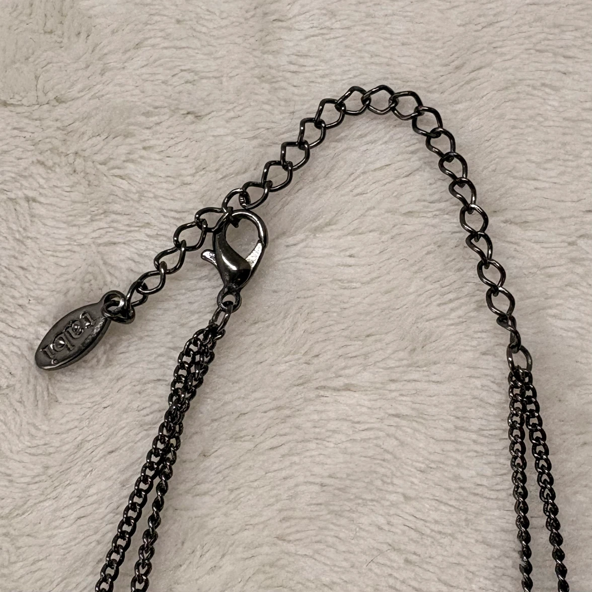 Tabi Mixed Media Beaded Statement Necklace Monochrome Textured - photo 5