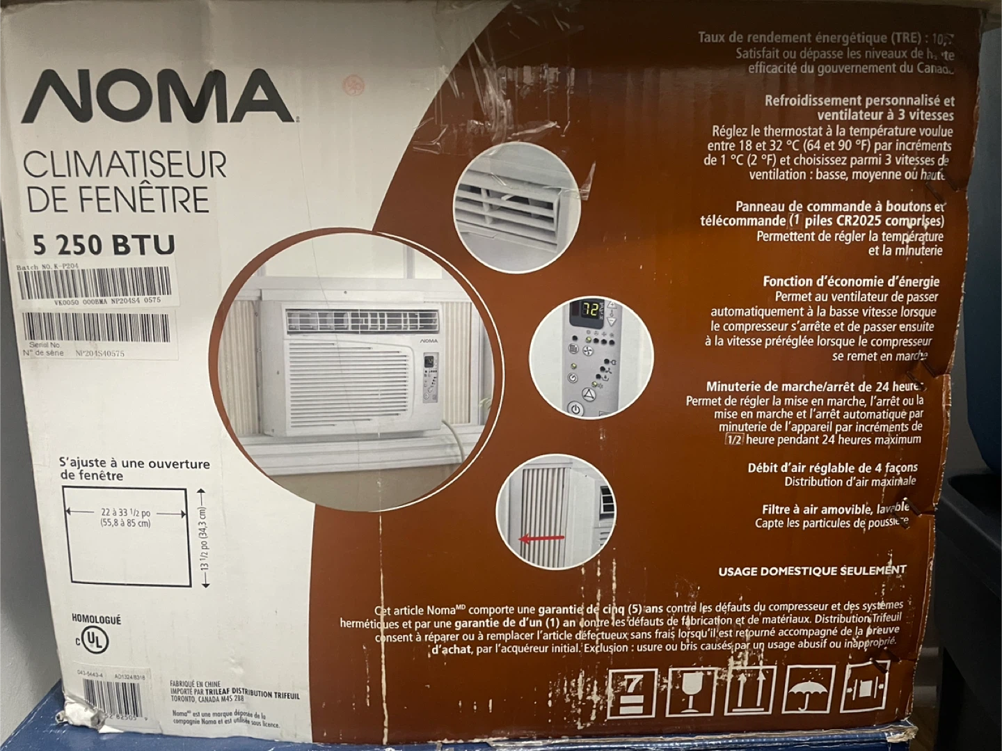 Noma Window Air Conditioner 5250 BTU - photo 2