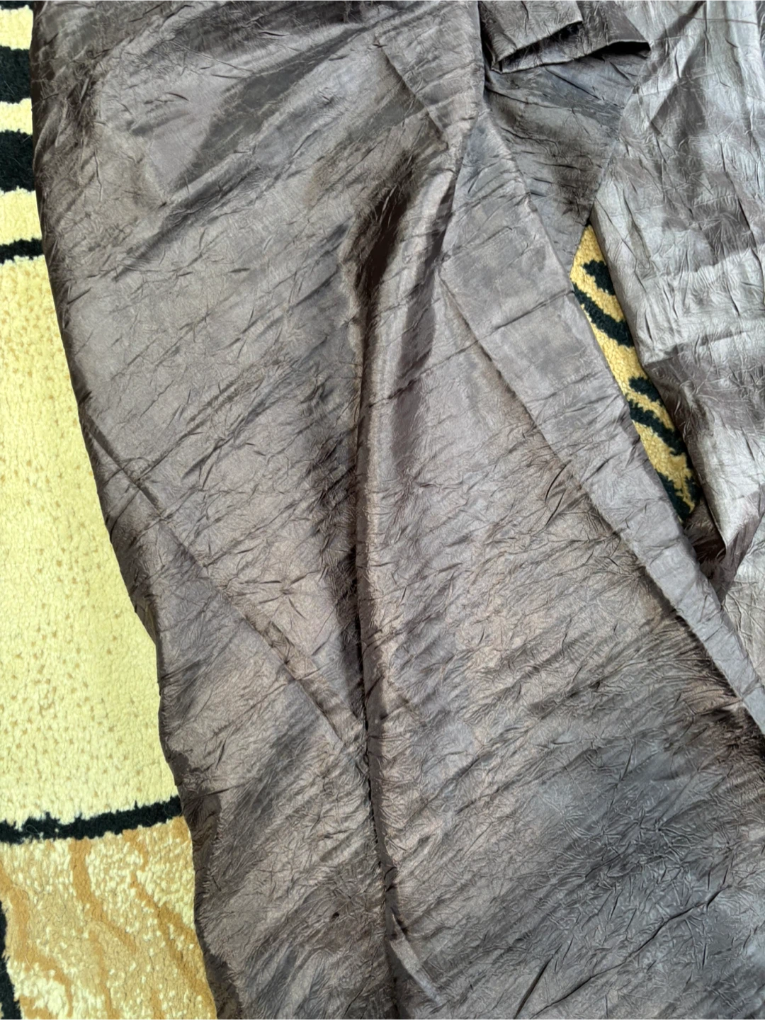 Set of 2 Brown Crinkled Fabric Panels / Curtains - photo 2