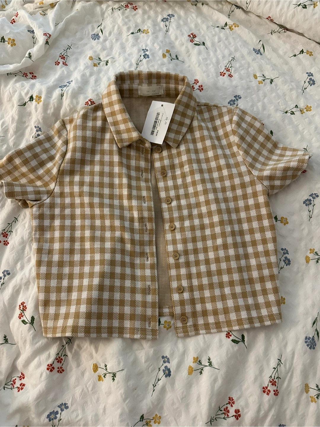 Oak + Fort Gingham Button-Up Shirt
