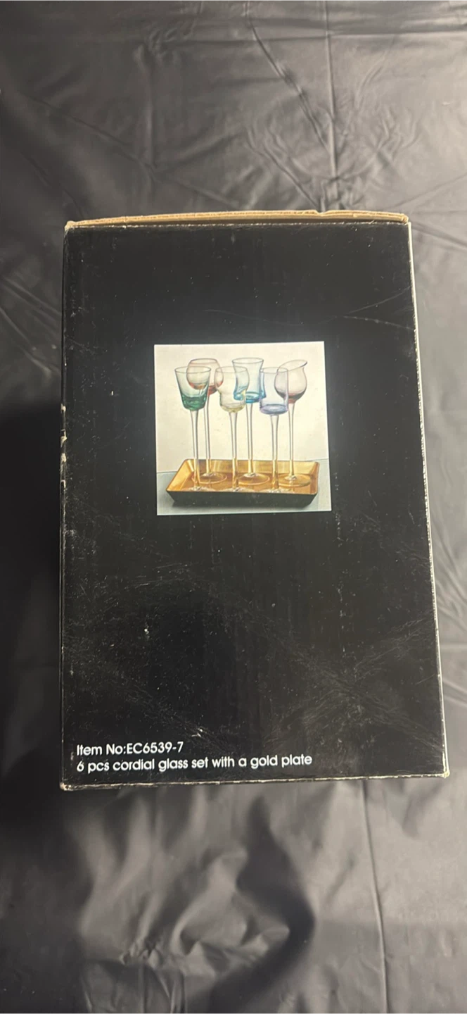 6 Piece Cordial Glass Set with Gold Plate - photo 2