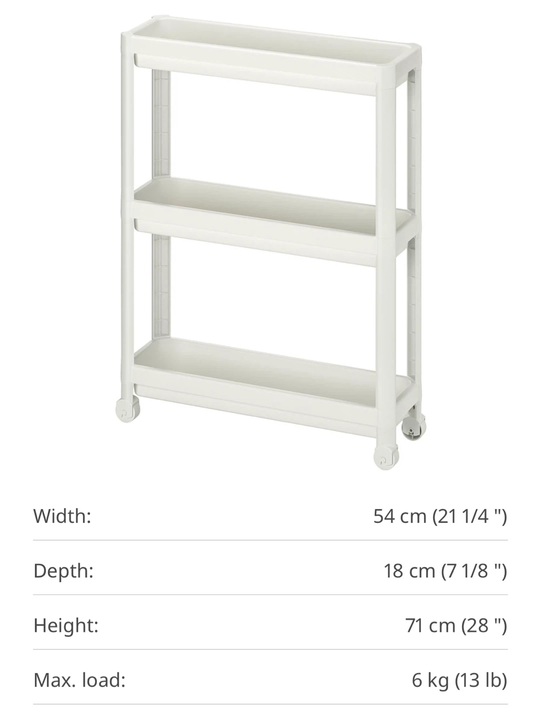 [LAST CHANCE - 5 DAYS LEFT] IKEA VESKEN Rolling Cart (White) - photo 3