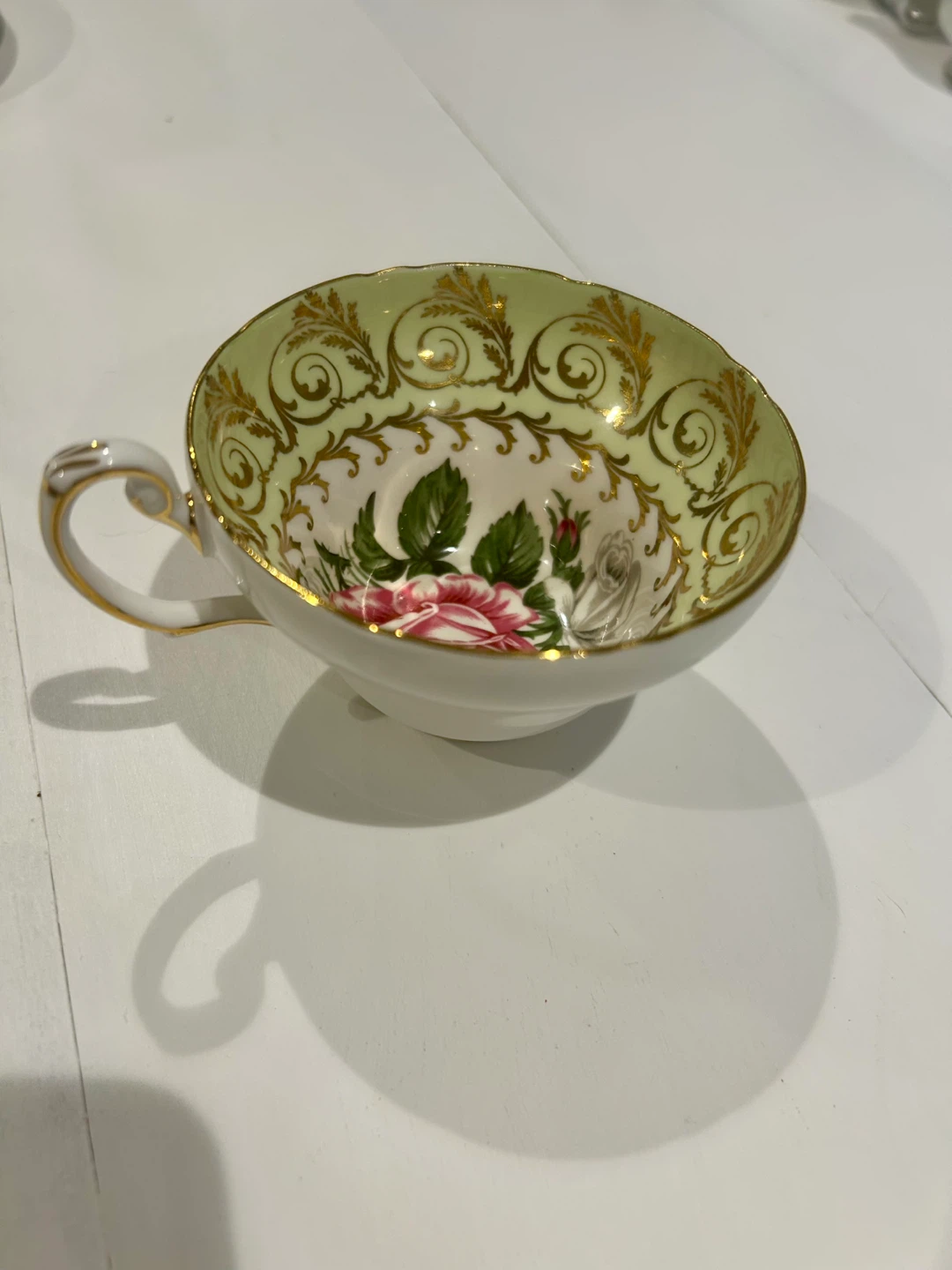 Vintage 1950s E.B. Foley Cabbage Rose Bone China Tea Cup - photo 3