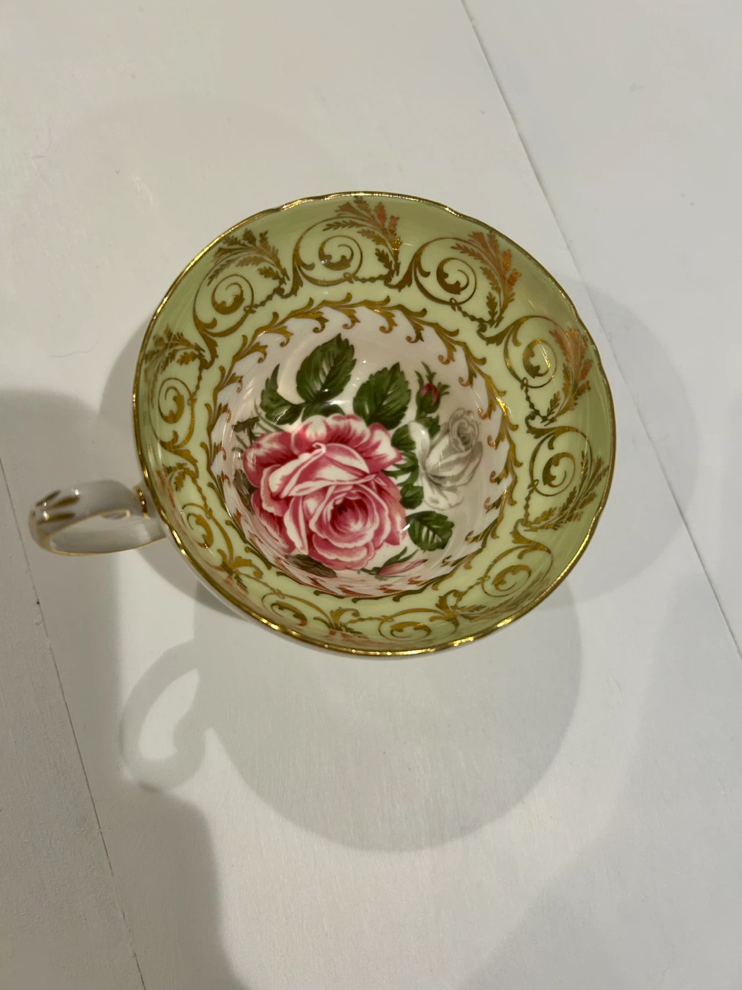Vintage 1950s E.B. Foley Cabbage Rose Bone China Tea Cup