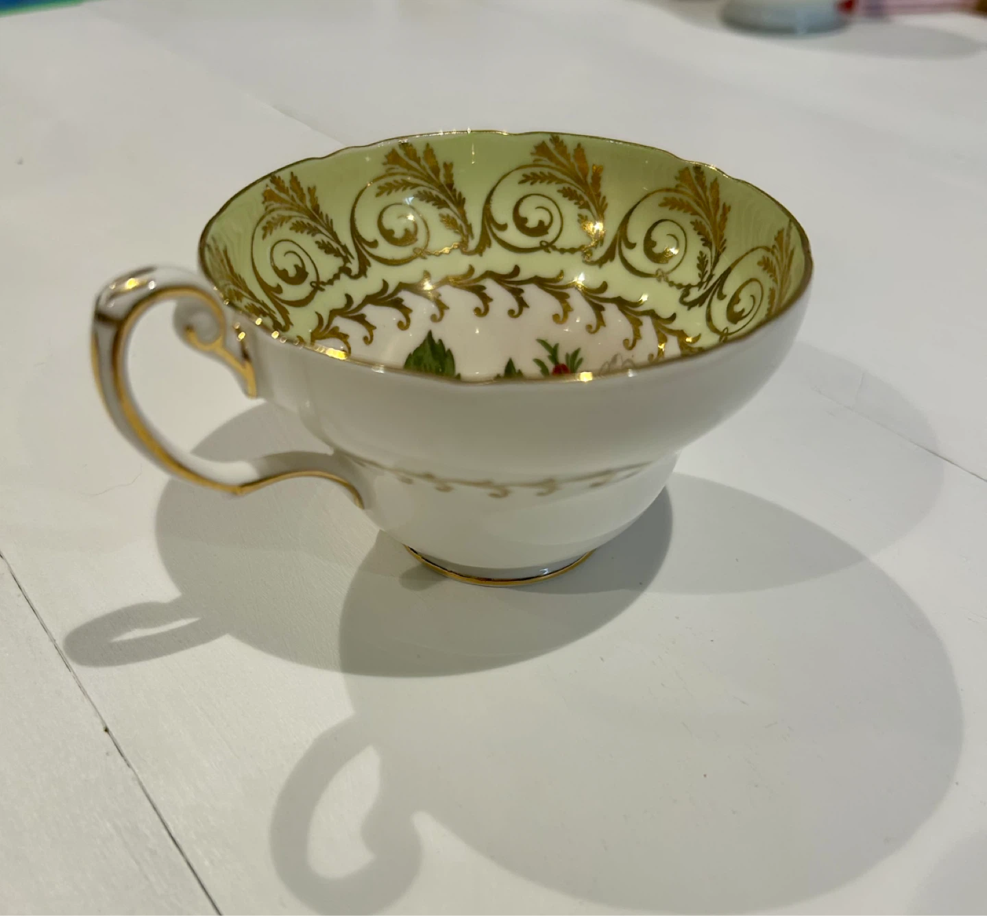 Vintage 1950s E.B. Foley Cabbage Rose Bone China Tea Cup - photo 4