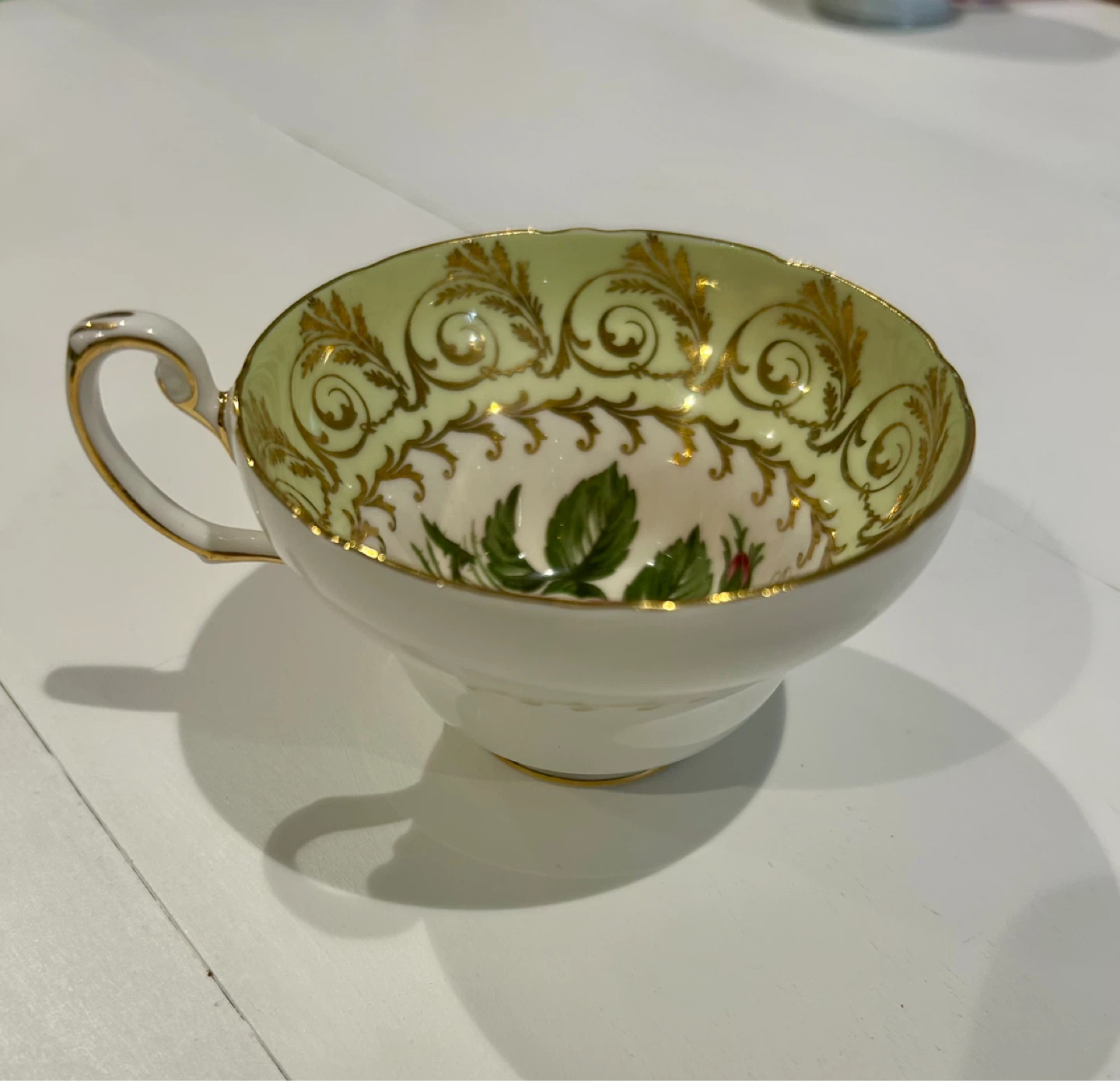 Vintage 1950s E.B. Foley Cabbage Rose Bone China Tea Cup - photo 2