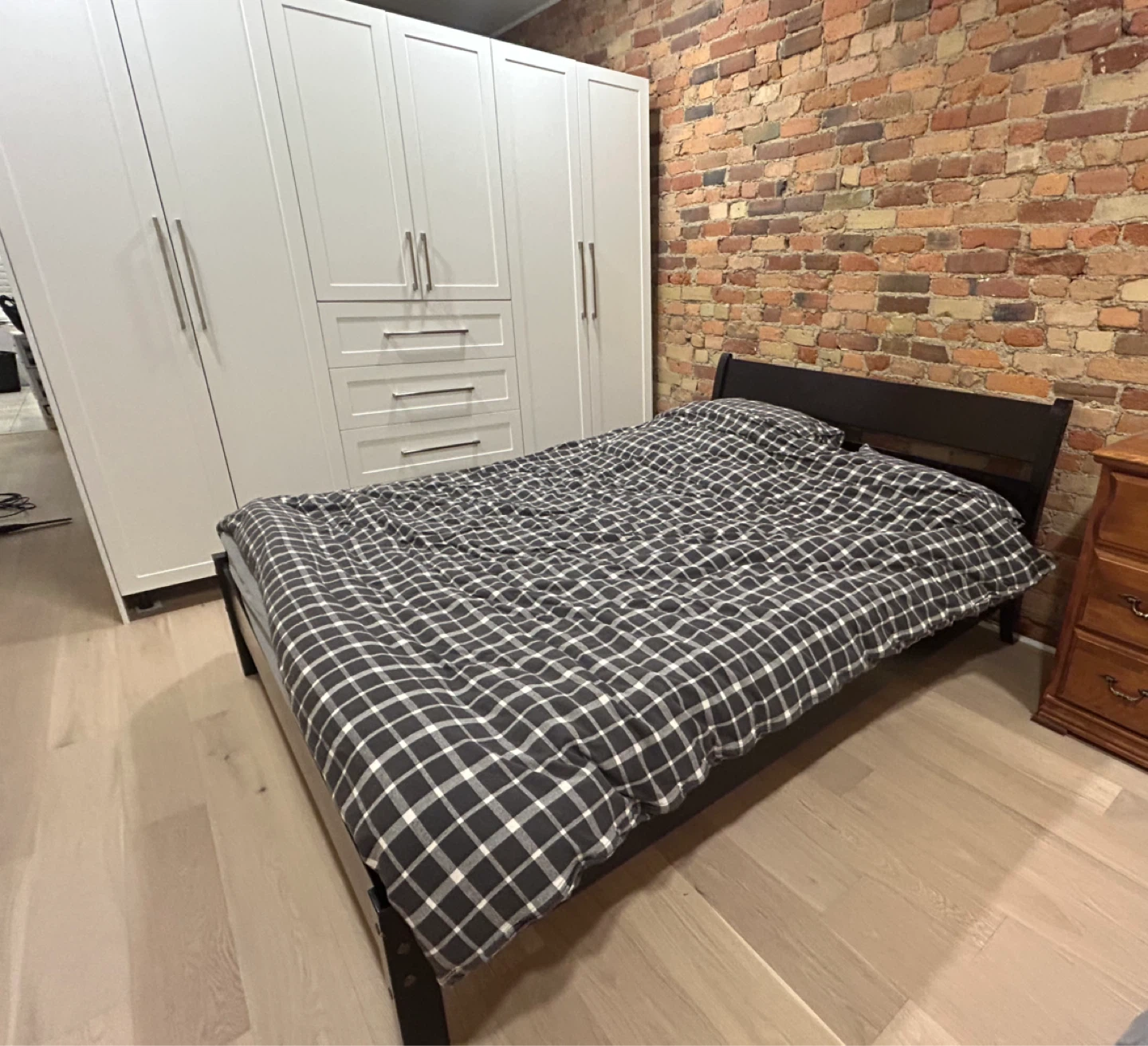 Dark Solid Wood Bed Frame