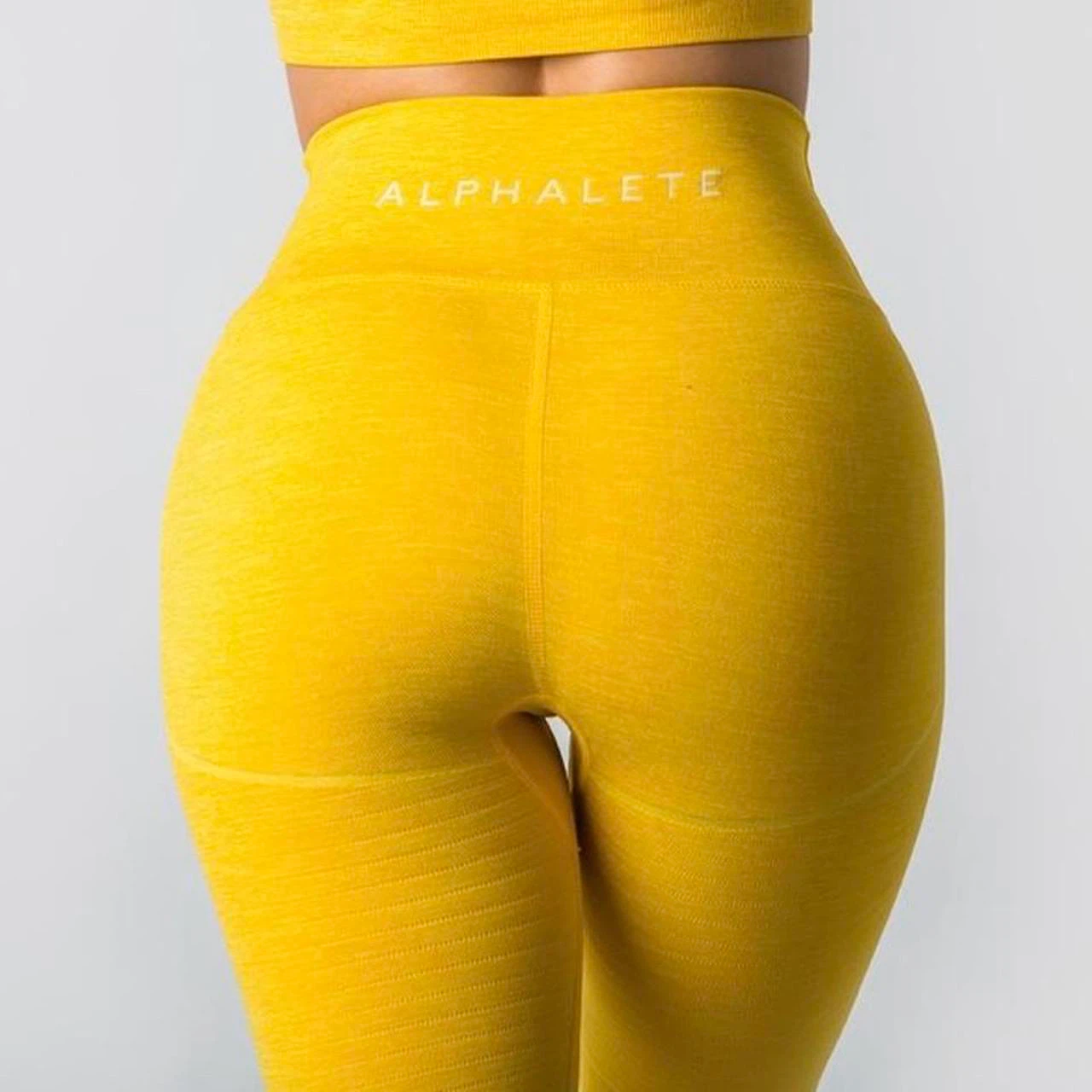 Alphalete Revival R6 Yellow High-Waisted Leggings Size Medium - photo 2
