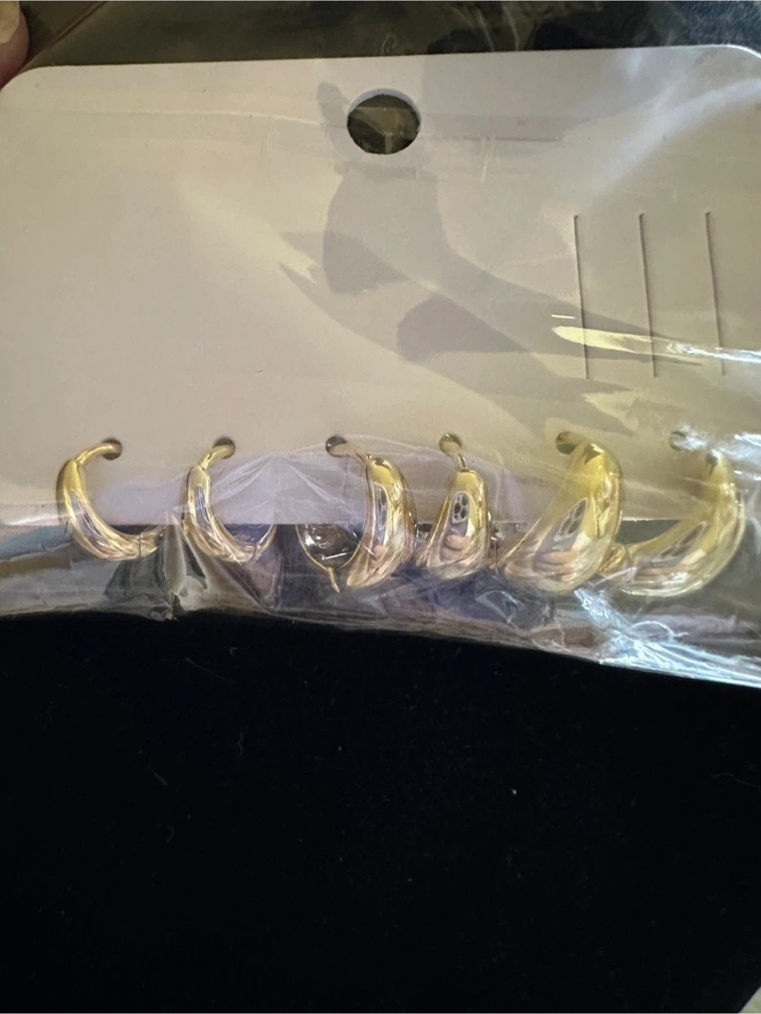 Set of 5 4k Gold laminated Hoop Earrings