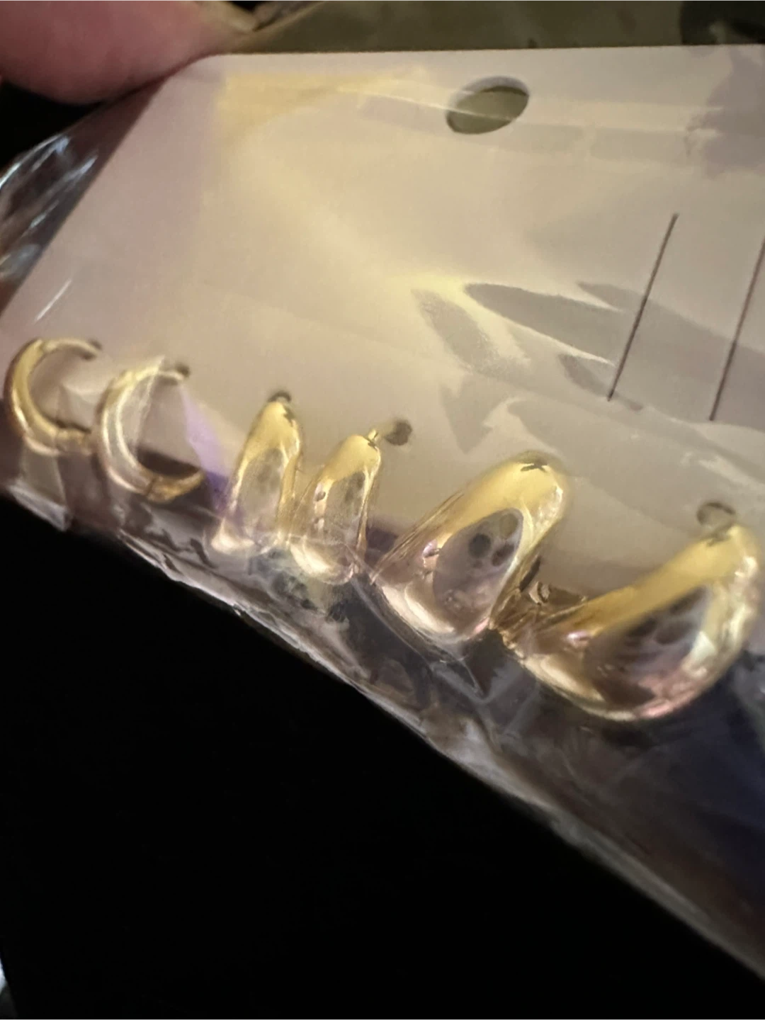 Set of 5 4k Gold laminated Hoop Earrings - photo 2