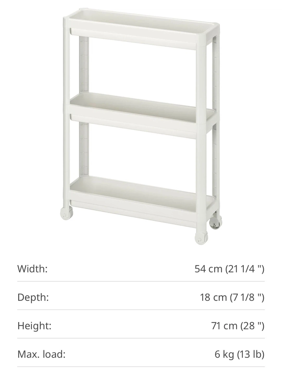 [LAST CHANCE - FINAL WEEK] IKEA VESKEN Rolling Cart (White) - photo 5