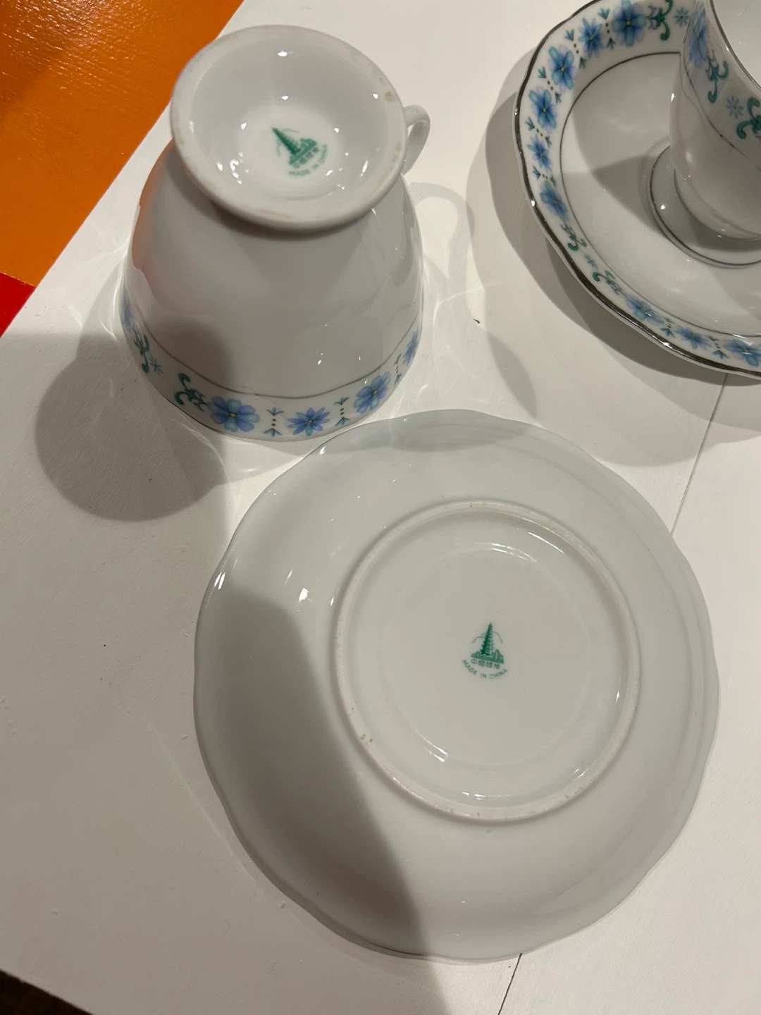 Set of Six Vintage Fine China Tea Cups and Saucers - photo 4