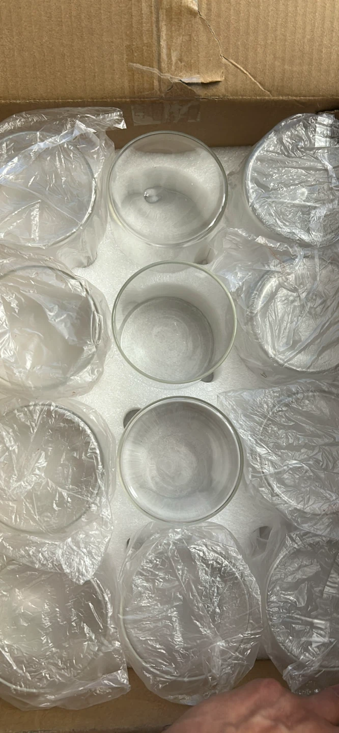 Set of 6 Clear Glass Vases - 4 Inches Tall