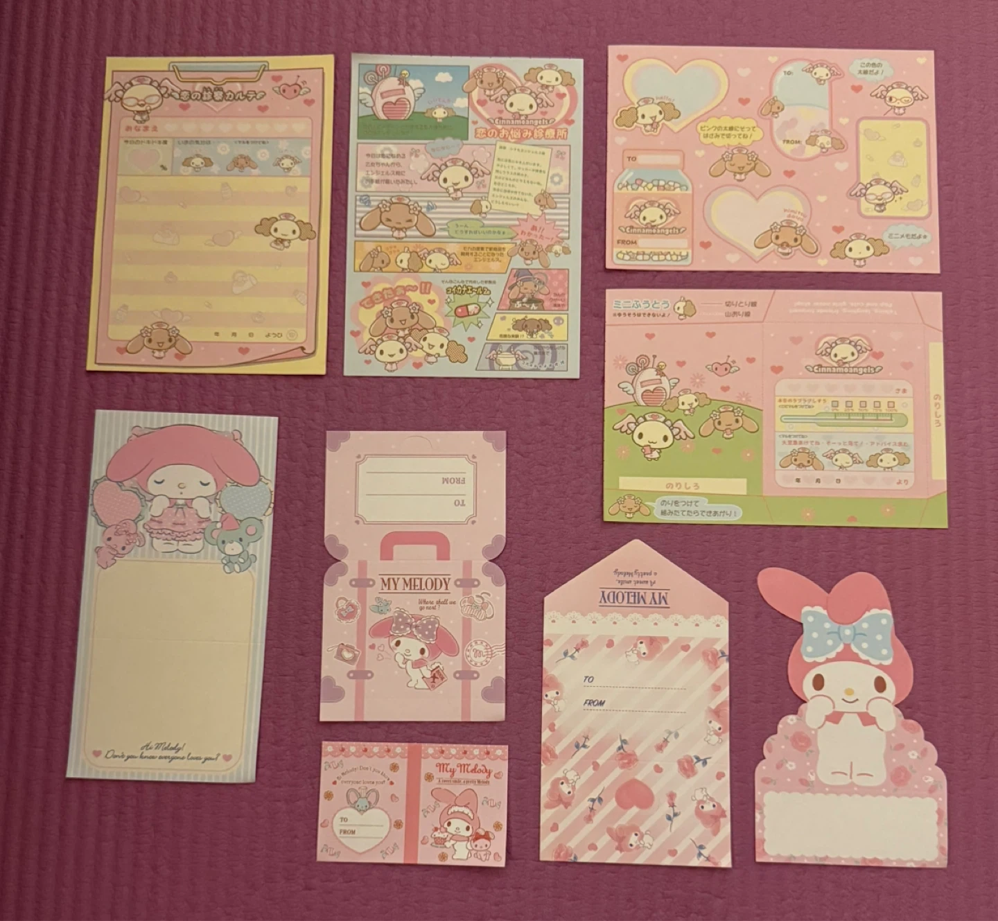 Sanrio Cinnamoroll & My Melody Stationery Lot