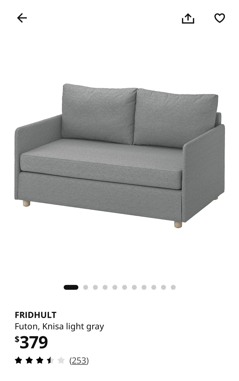 [LAST CHANCE - 4 DAYS LEFT] IKEA FRIDHULT futon / sofabed - Grey