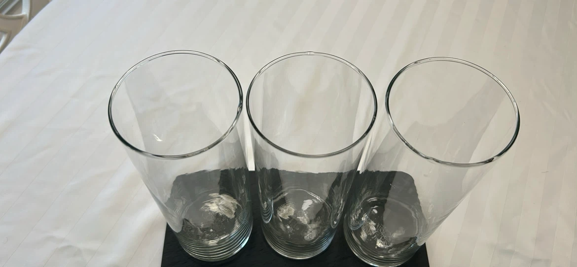 Set of 3 Clear Glass Hurricane Vases - 11” Tall - photo 2