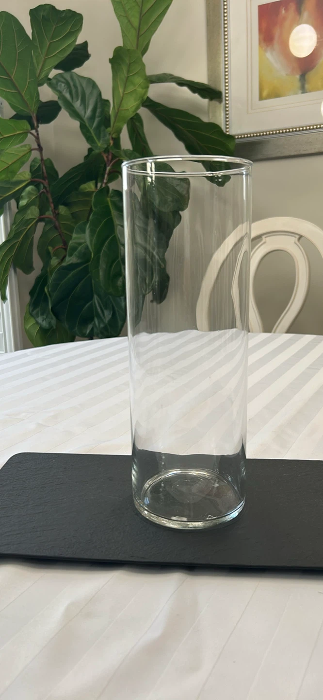 Set of 3 Clear Glass Hurricane Vases - 11” Tall - photo 3