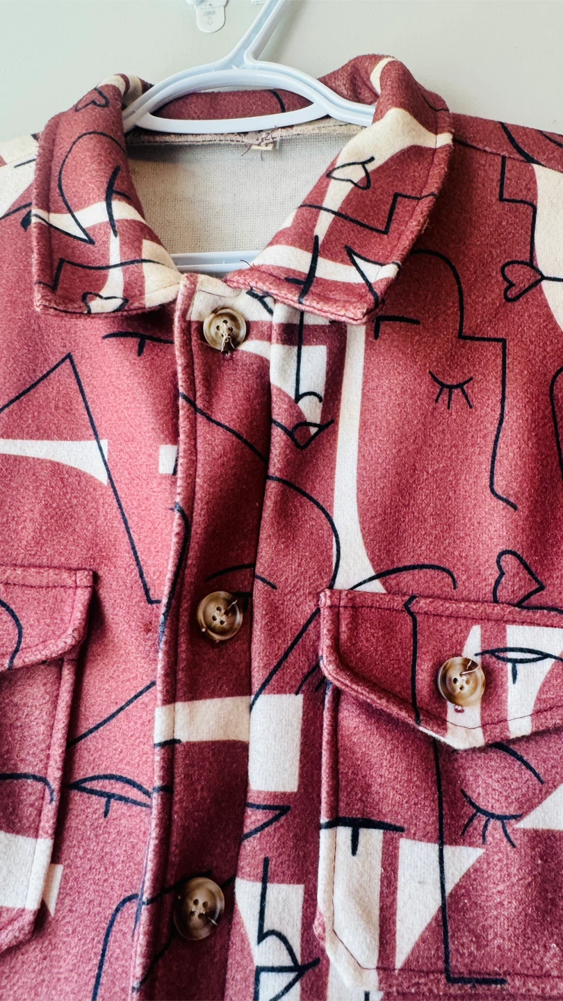Women’s Shirt Jacket with Face Print - photo 5