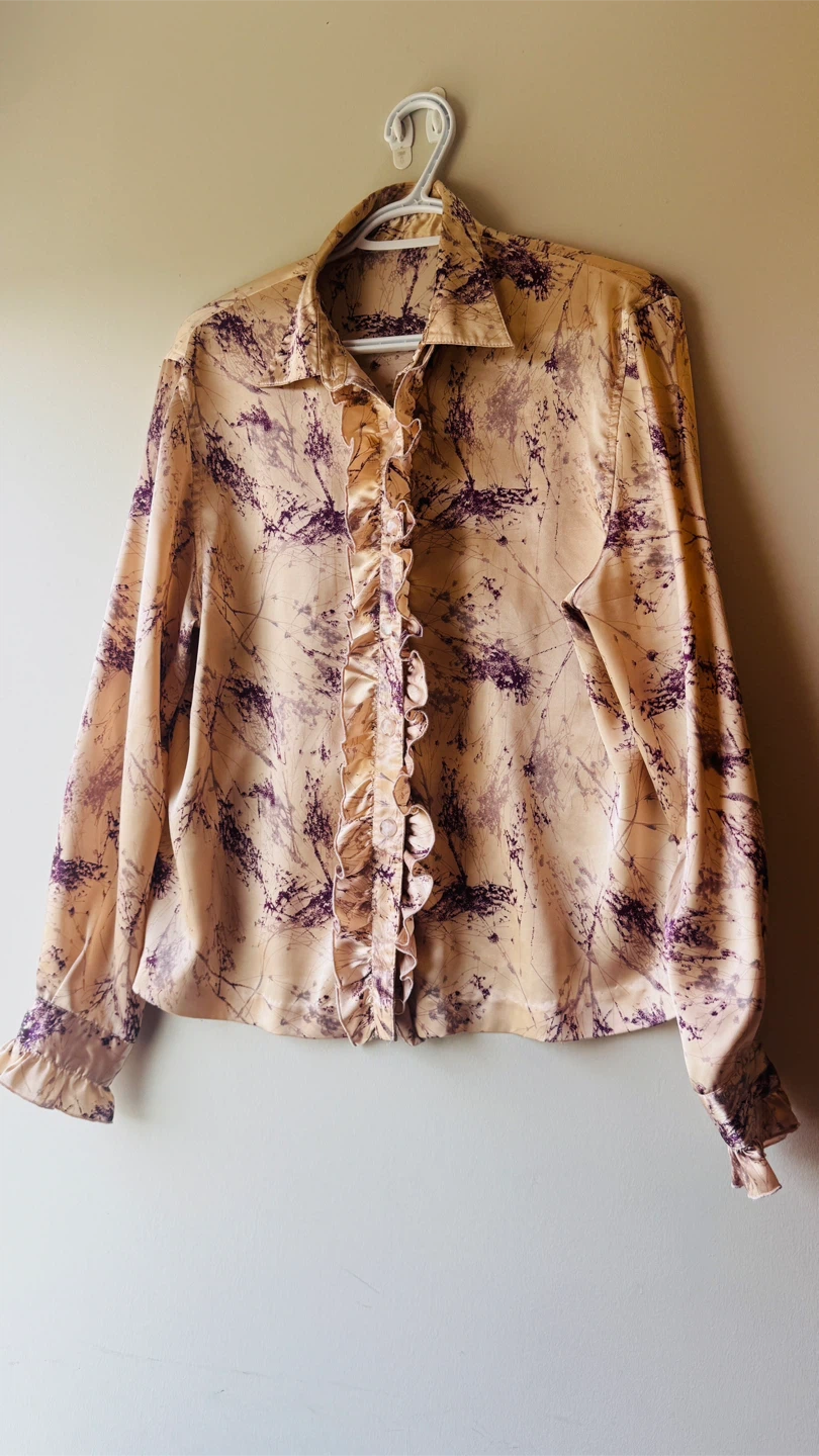 Vintage Women's Ruffled Blouse - Size Medium - photo 2
