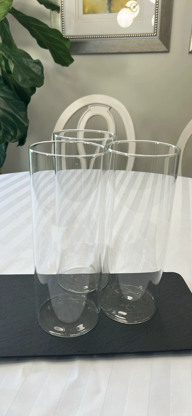 Set of 12 Hurricane | Cylinder Glass Vases