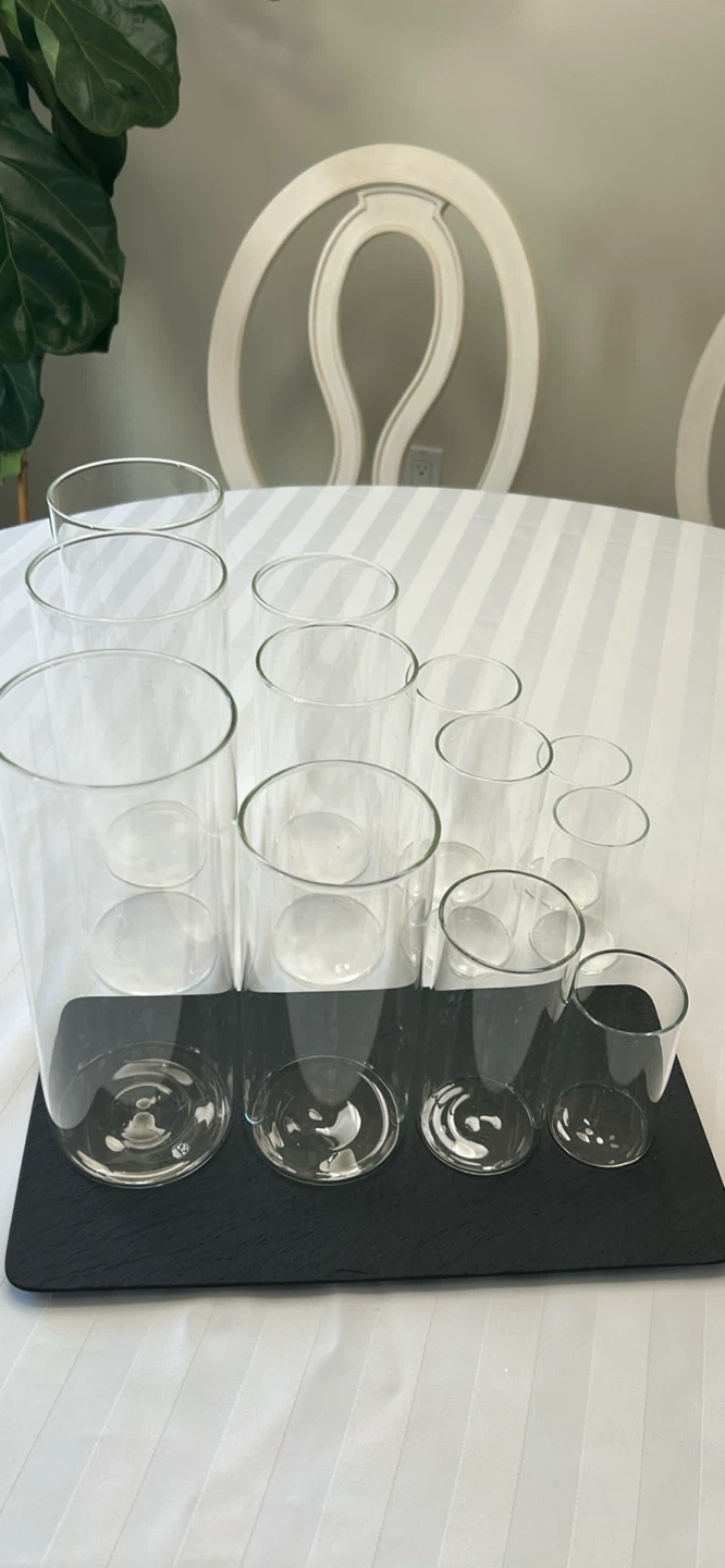 Set of 12 Hurricane | Cylinder Glass Vases - photo 2