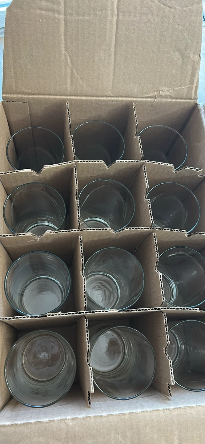13 Clear Glass Vases - 7 Inches Tall