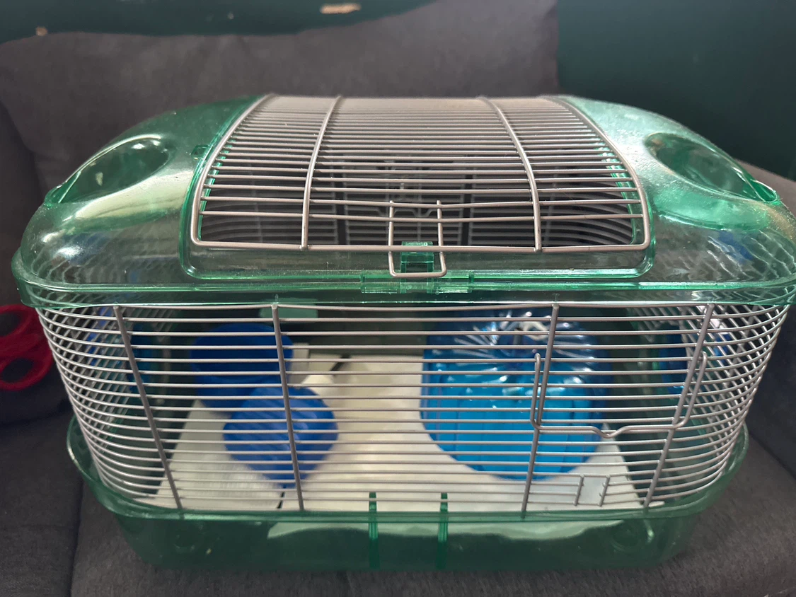 Green and Silver Hamster Cage