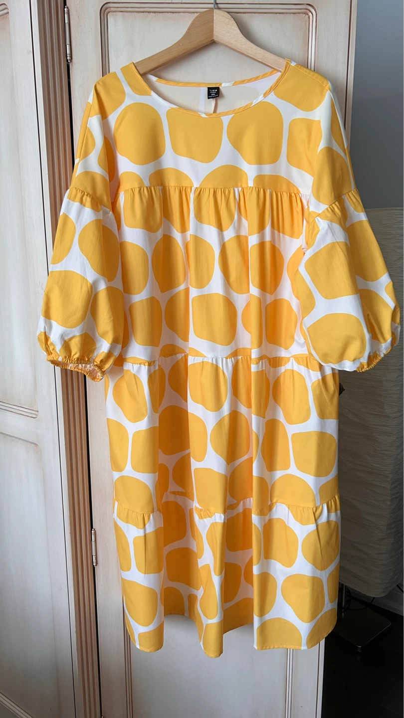 Yellow and White Polka Dot Dress from SHEIN.