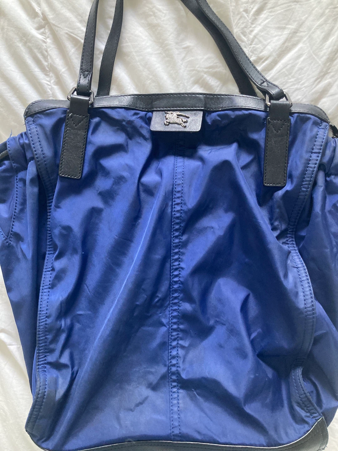 Burberry Blue Nylon Tote Bag