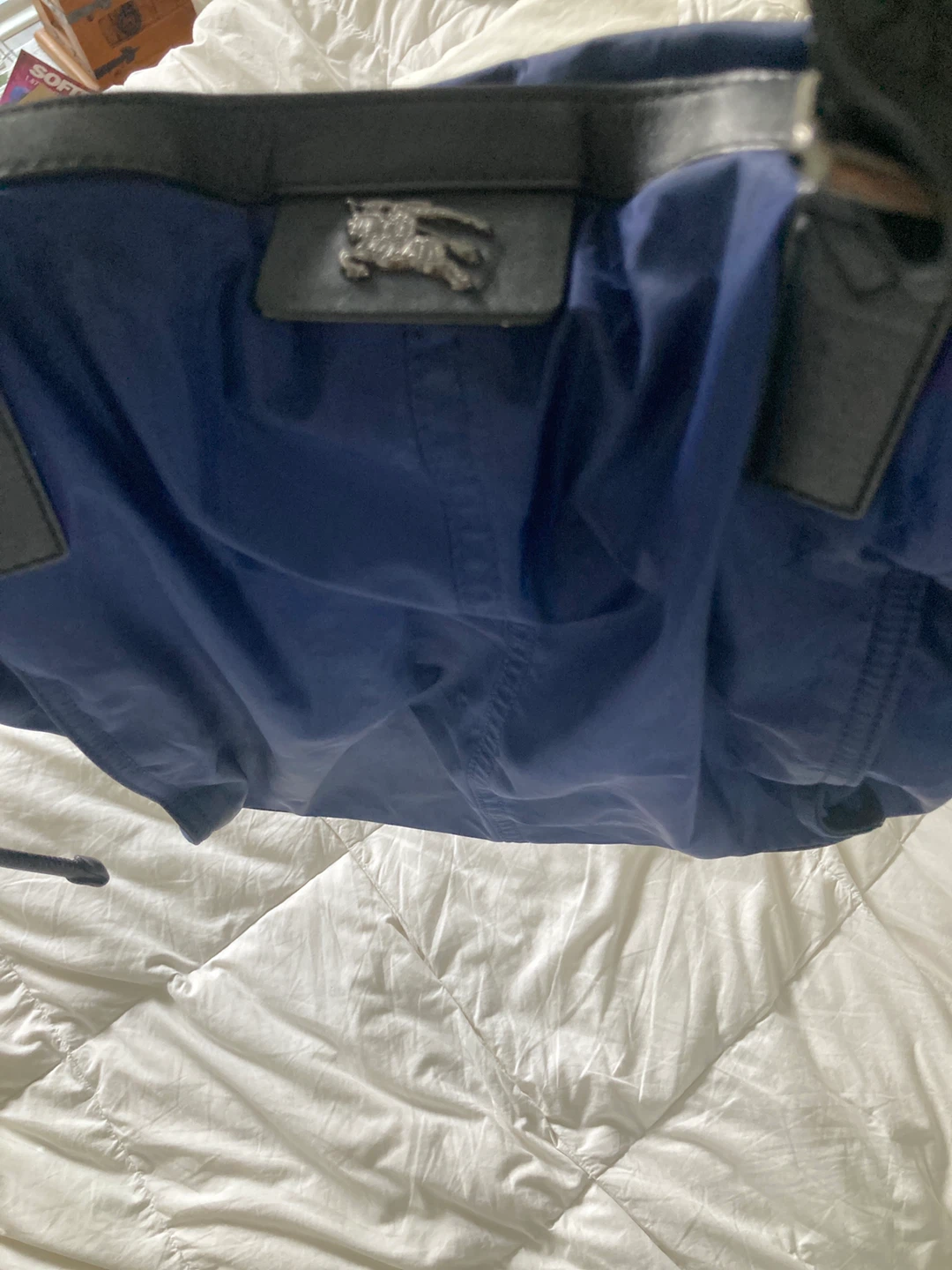 Burberry Blue Nylon Tote Bag - photo 3