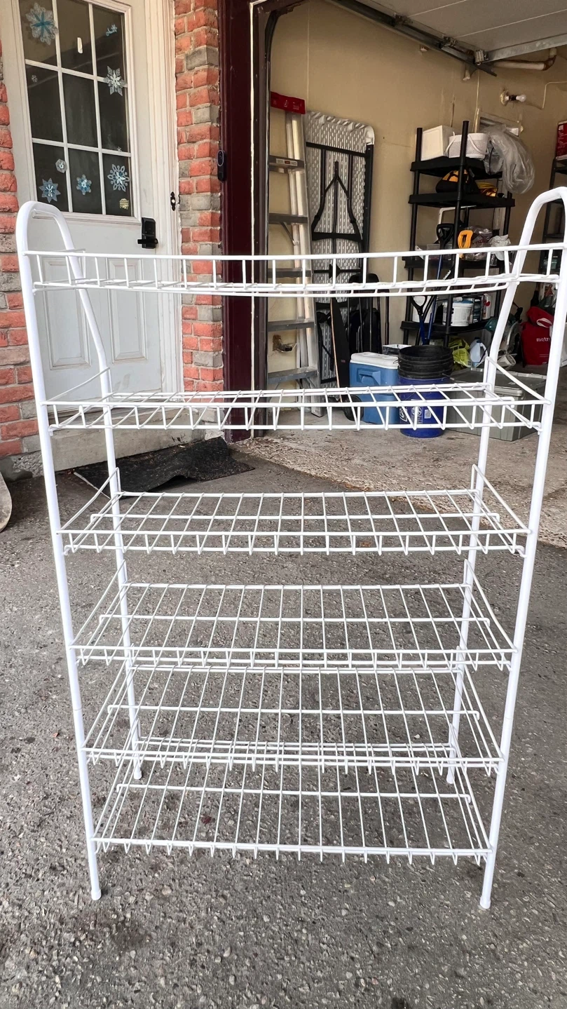 White 5-Tier Wire Shelf Rack