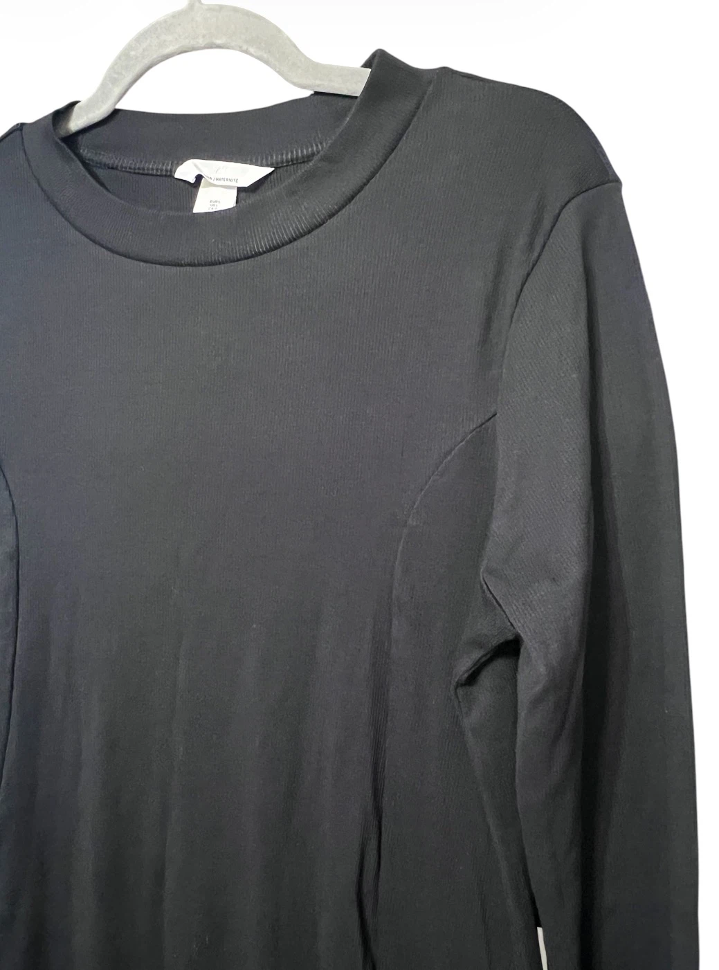 Brand New H&M MAMA Maternity Ribbed Dress – Size Large (Black) - photo 4