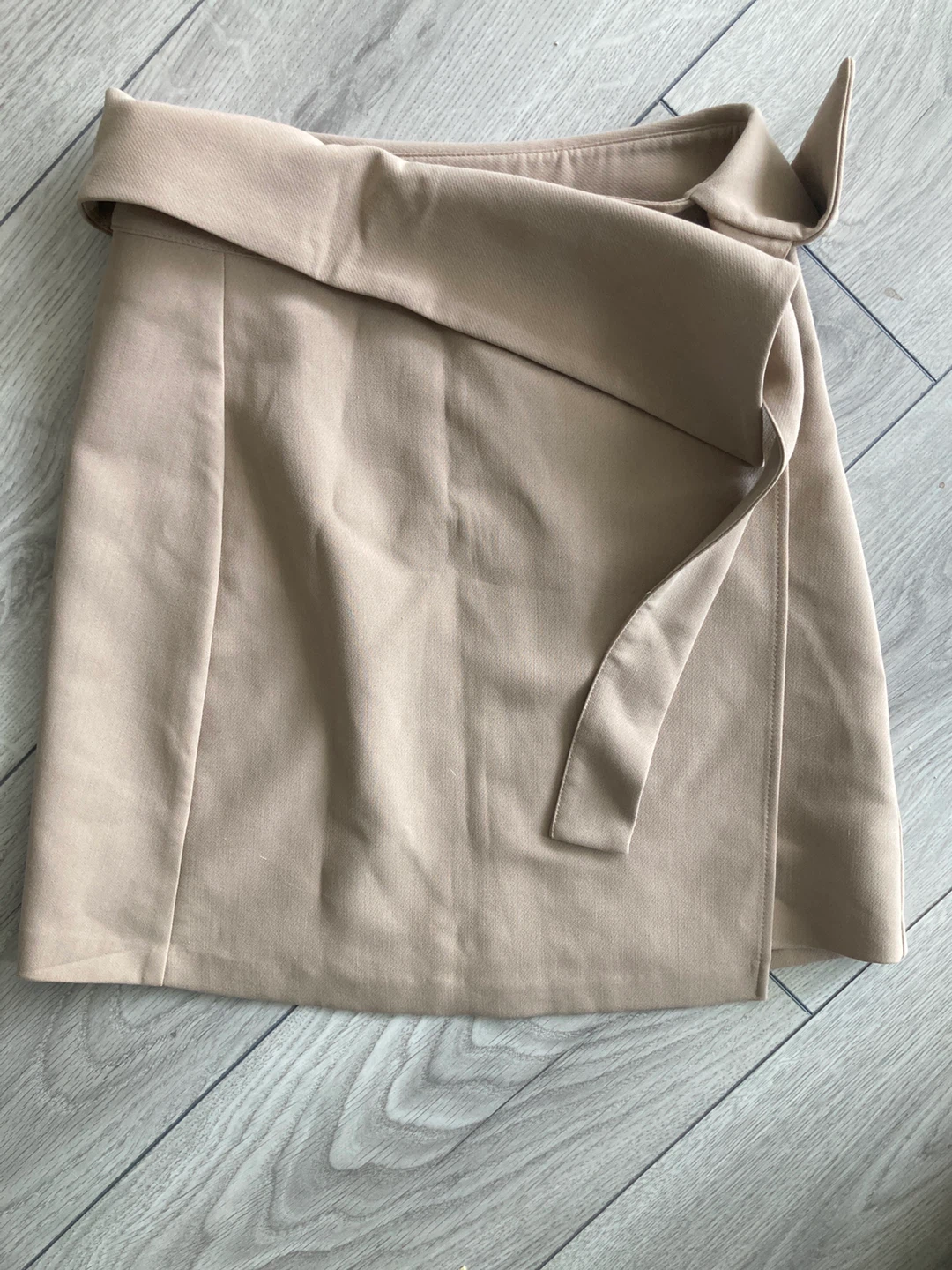 Zara Beige Wrap Mini Skirt