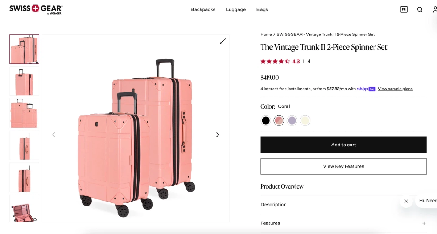 Swiss gear luggage set trunk style - photo 2