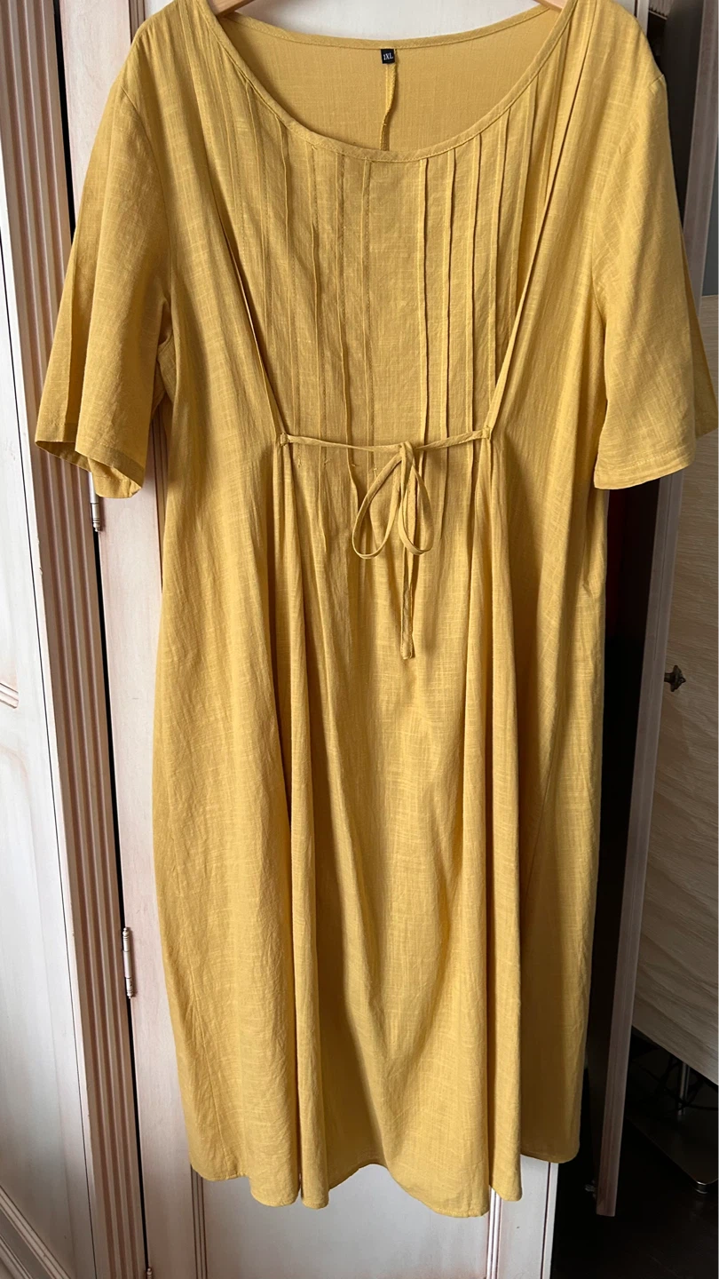 Yellow/ mustard Linen Blend Dress - photo 2