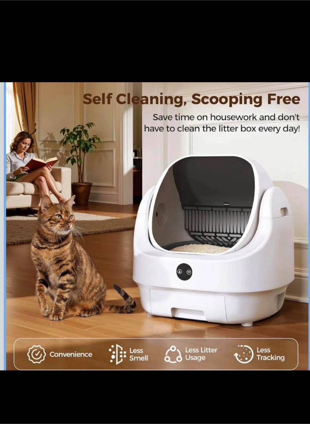 Automatic Self-Cleaning Cat Litter Box open top - photo 3