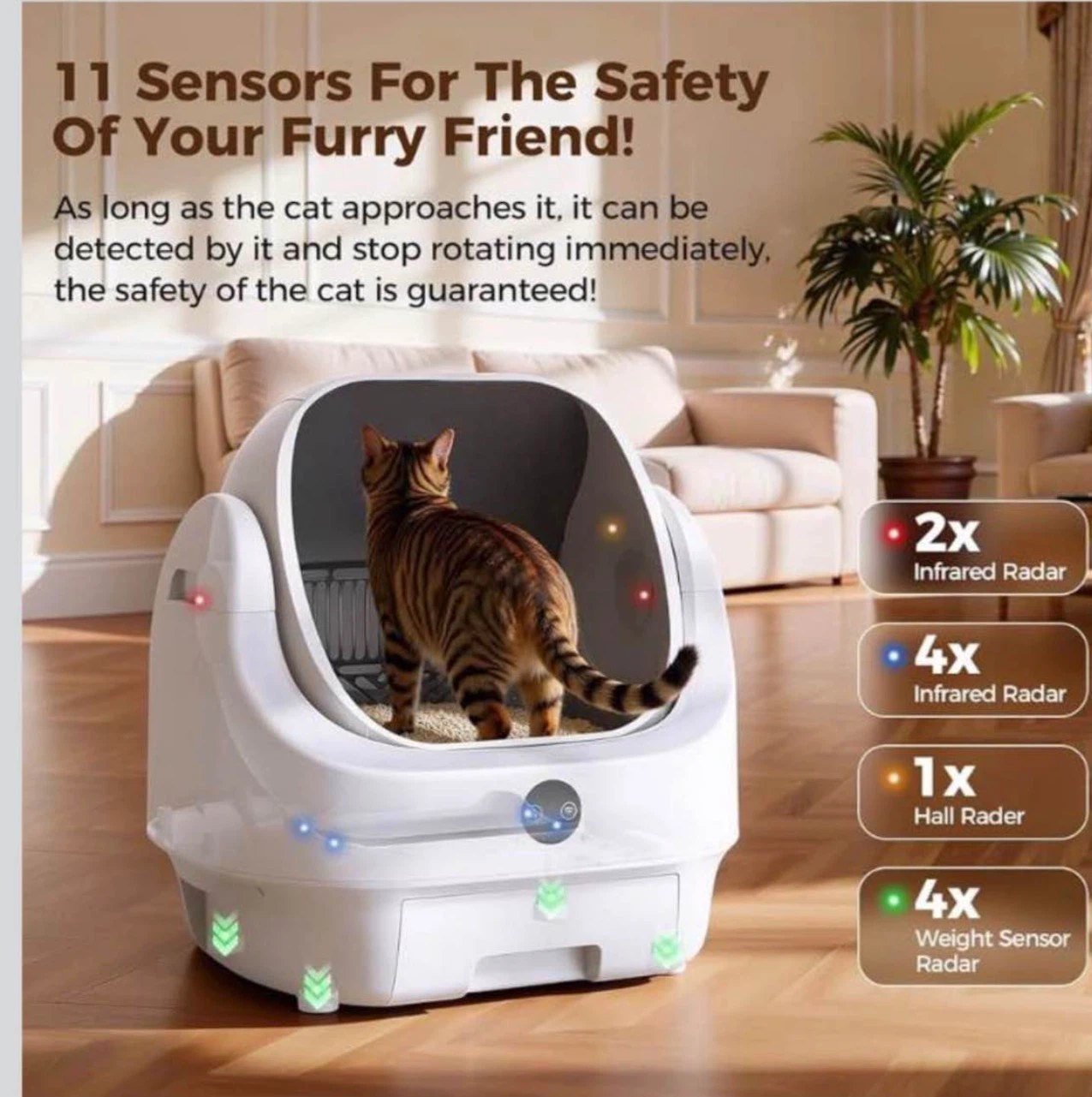 Automatic Self-Cleaning Cat Litter Box open top - photo 4