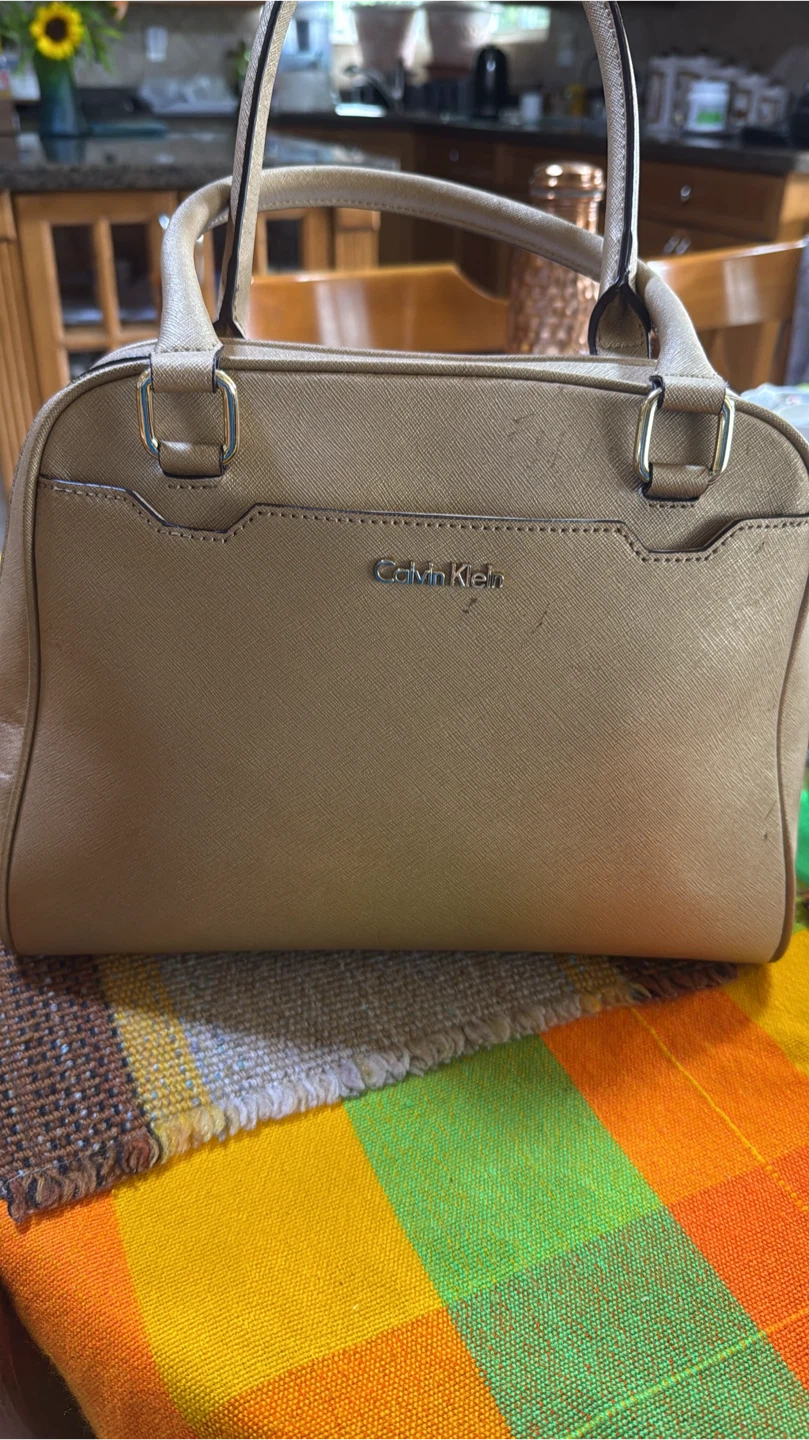 Calvin Klein Satchel Handbag - Gold